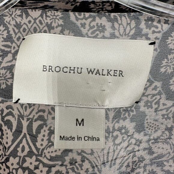 Brochu Walker Silk Blouse Size M Bohemian Relaxed Fit Dolman Sleeve Layered Top - Picture 3 of 7